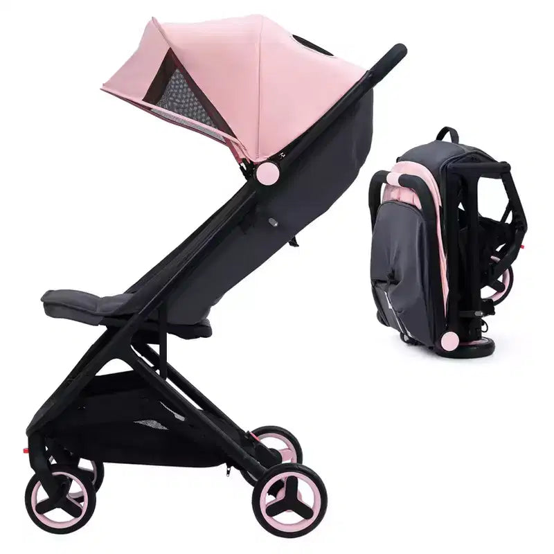 Compact Triple-Fold Baby Stroller with Canopy