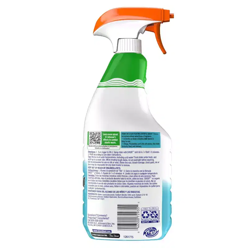 Shout Gentle Fabric and Laundry Stain Remover Spray - Fragrance & Dye Free - 22 fl oz