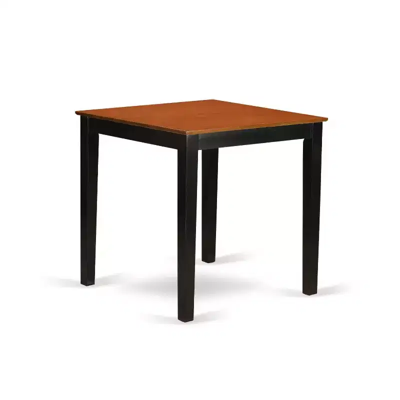 Counter Height Dining Set - 3 Piece Table & Chairs - Modern Kitchen Pub Set - 36x36 Inch - Black & Cherry