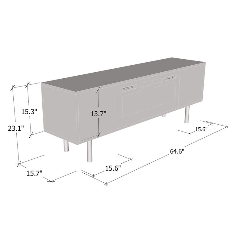 Goldie BL-EF Electric Fireplace 65 TV Stand