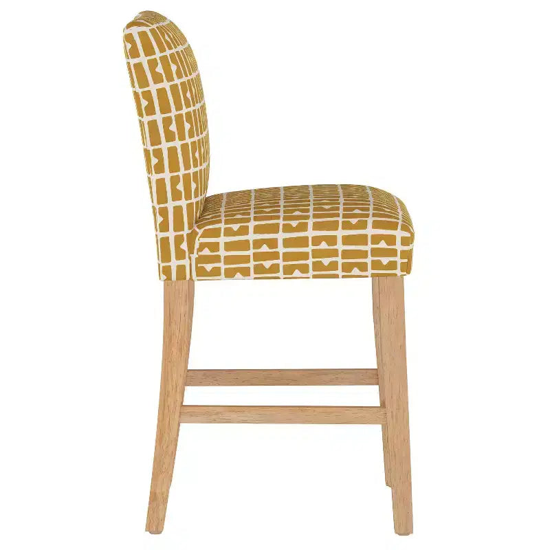 Skyline Furniture Hendrix Counter Height Barstool Bloc Panel Mustard: Modern 40 Kitchen Island Stool, Geometric Pattern