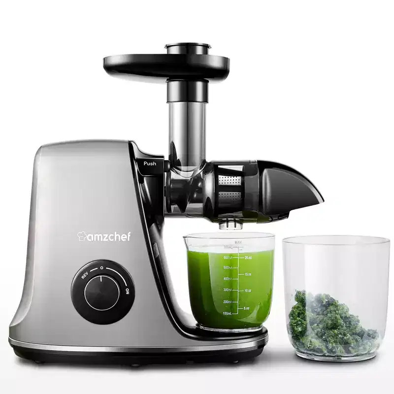 Masticating Juicer, Slowe Cold Press Juicer with 7 Spiral Masticating, Reverse Function, Juicer Machines with Food Grade Anti-oxidation Materials