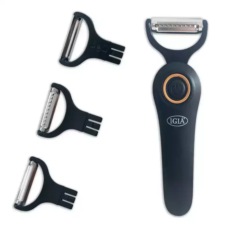 Milex Electric Handheld 3-in-1 Peeler Black | Automatic Vegetable & Fruit Peeler, Multi-Function Kitchen Tool