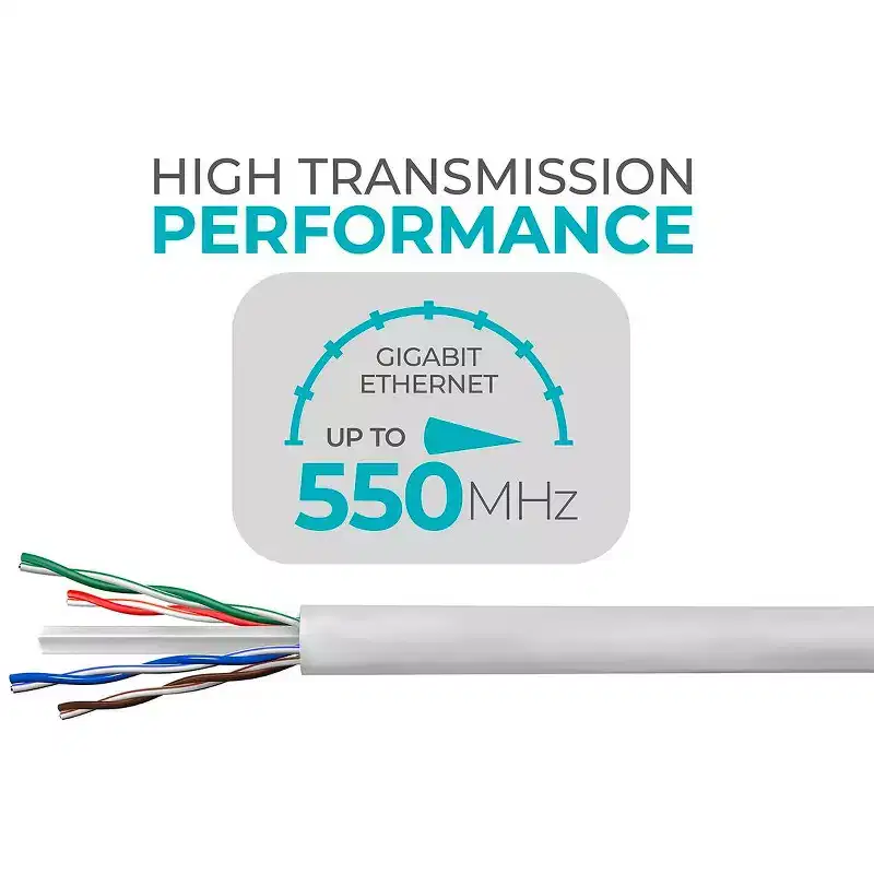 Monoprice Cat6 Ethernet Bulk Cable - Network Internet Cord - Solid, 500Mhz, UTP, CMR, Riser Rated, Pure Bare Copper Wire, 23AWG, 1000ft, White