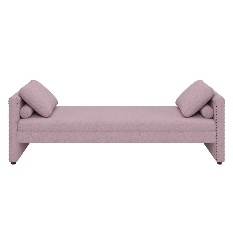 Modern Upholstered Chaise Lounger Daybed with Pillows Small Single Daybed