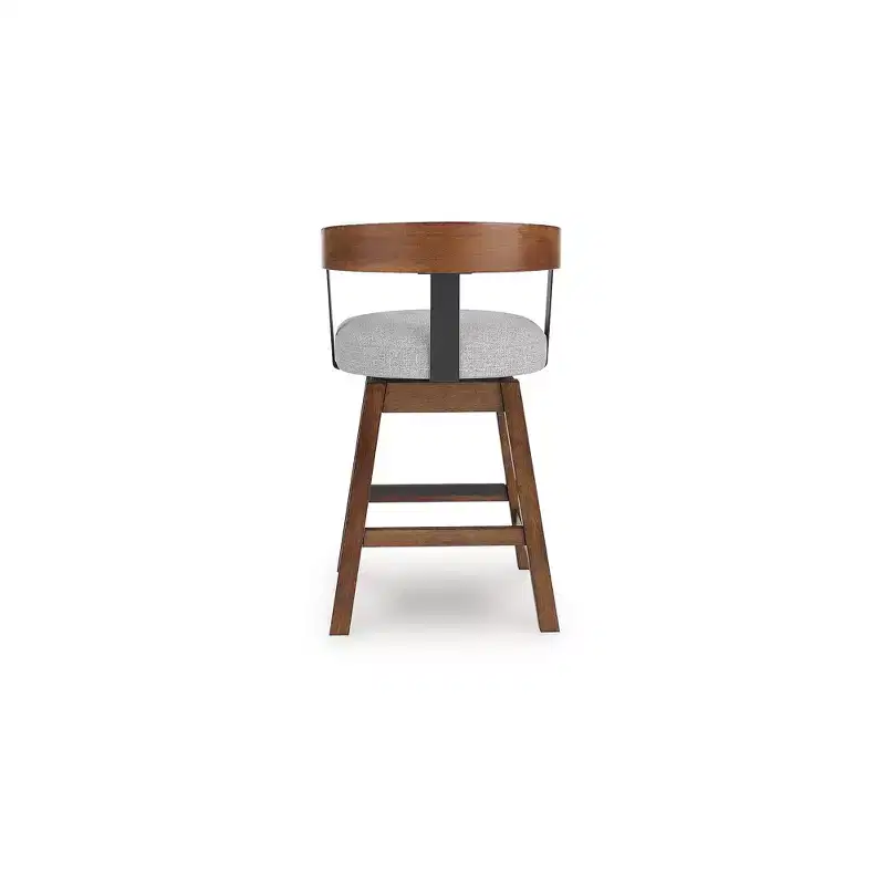Signature Design by Ashley Ralene Counter Height Upholstered Swivel Barstools, Set of 2, Medium Brown