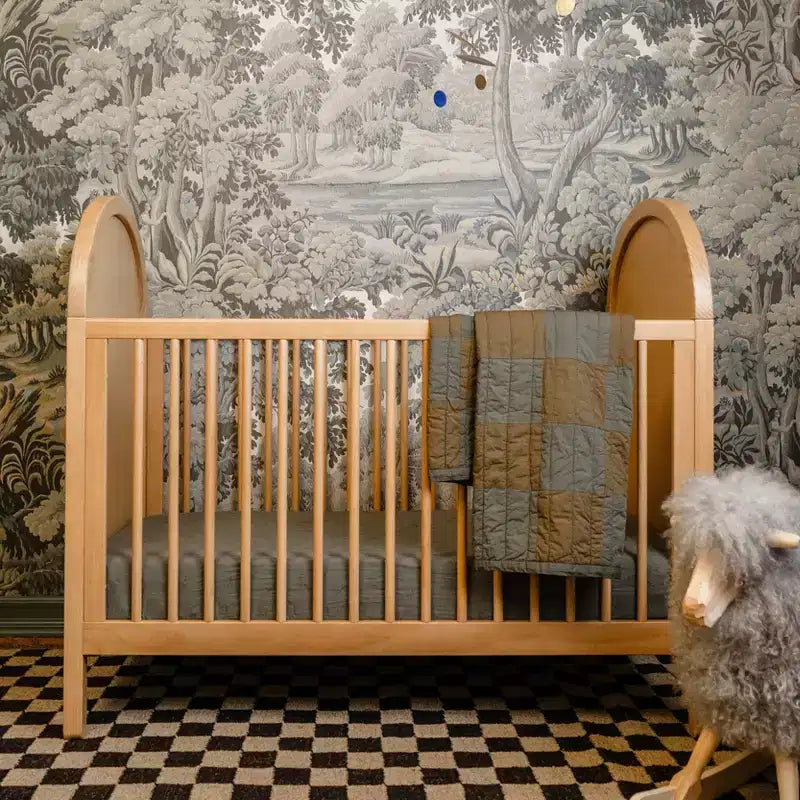 Boho Cane 3-in-1 Convertible Crib with Toddler Bed Conversion Kit