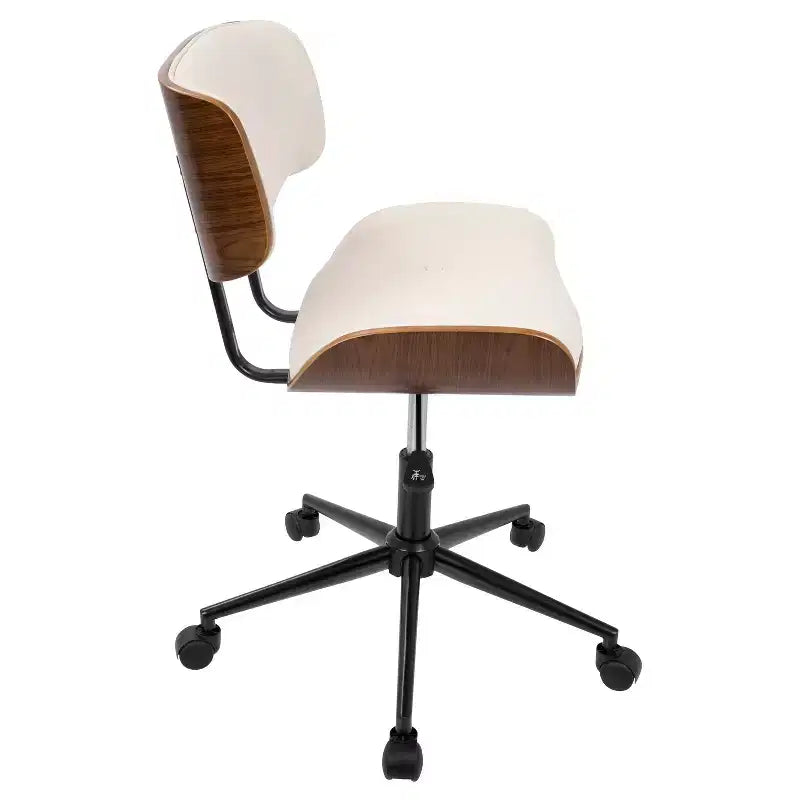 Mid-Century Modern Office Chair, Swivel, Adjustable Height 18-22.5, Tufted, 250 lb