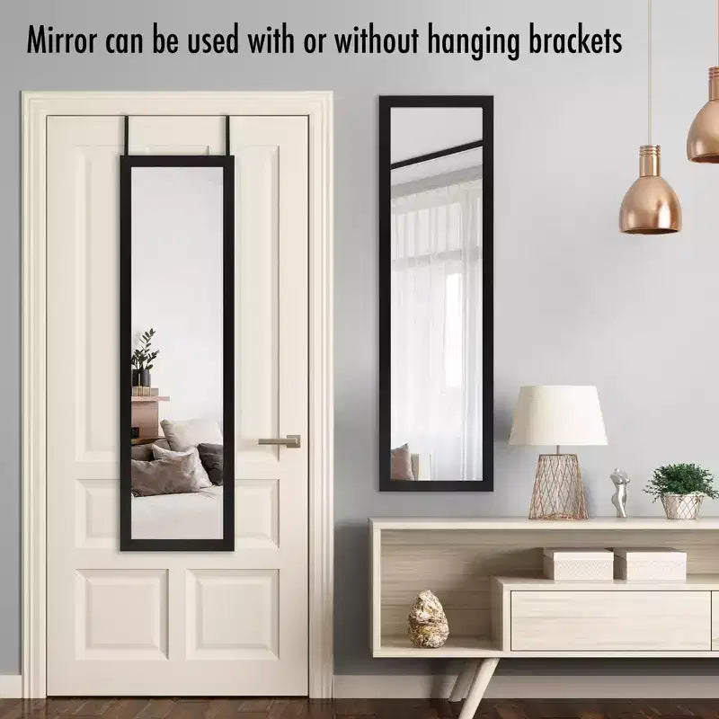 Americanflat 15x51 Over The Door Mirror - Hanging Full Length Mirrors with Engineered Wood - Modern Mirror for Living Room - Mirrors for Wall Display