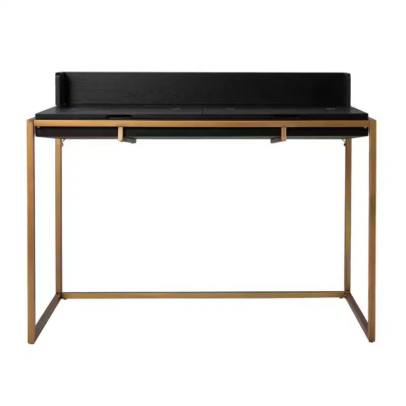 Flip-Top Writing Desk with Concealed Storage �C Black, 45.5