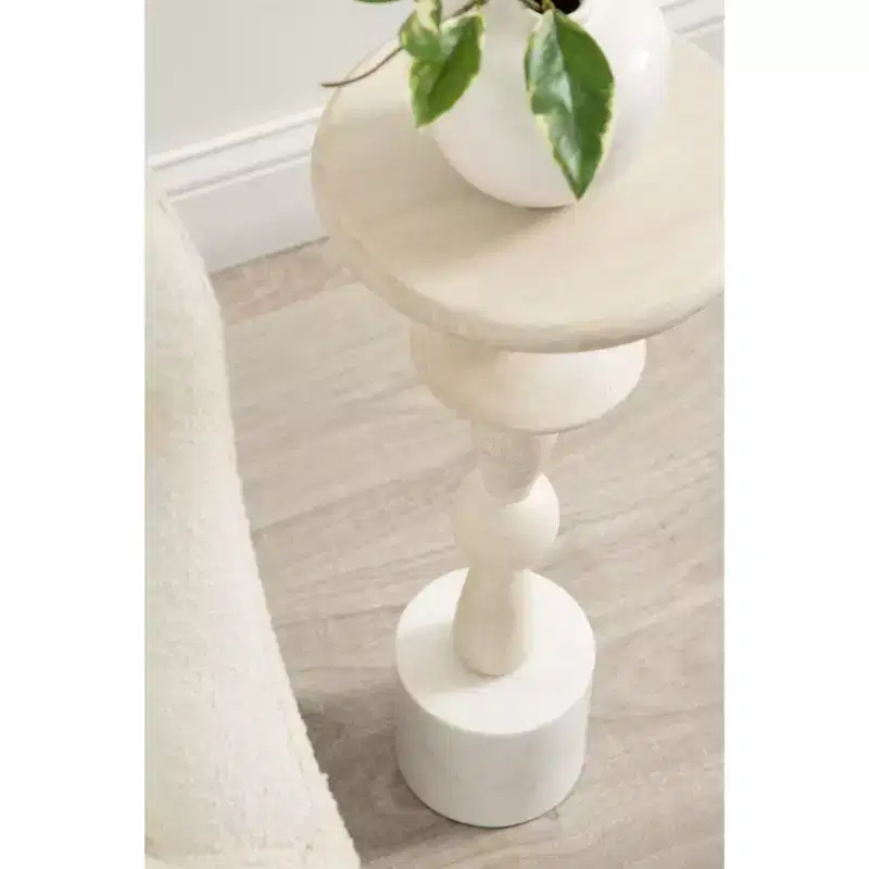 Kate and Laurel Avenal Drink Table, 9x9x22, White