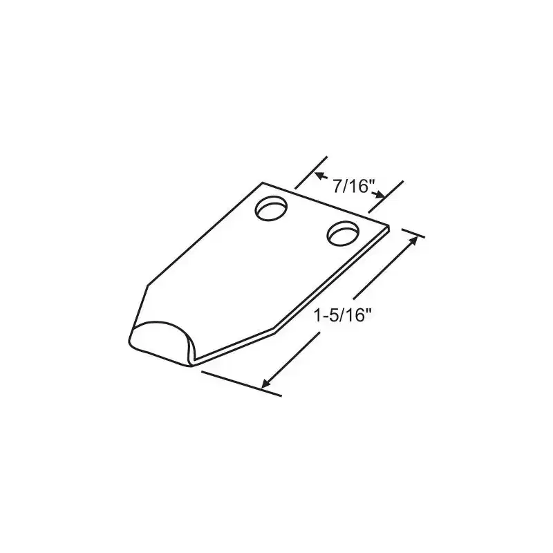 Brixwell Sash Lock Keeper Steel Material, Face Mounted 1-5/16 Length, 7/16 Hole Center, Sliding Window Hardware, Stamped Steel Finish