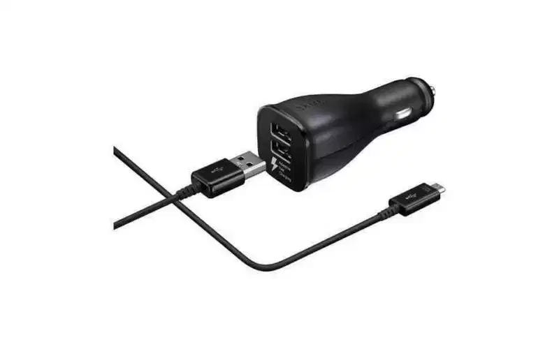 Original Samsung Car Charger Dual Port Adaptive Rapid Fast Charger with USB TYPE-C Cable EP-LN920CBEGWW