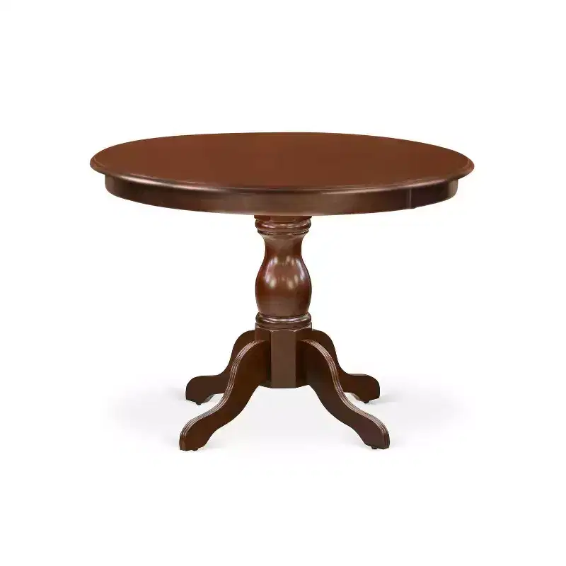 HomeStock 5-Pc Mahogany Finish Solid Wood Top Dining table with 4 Chairs
