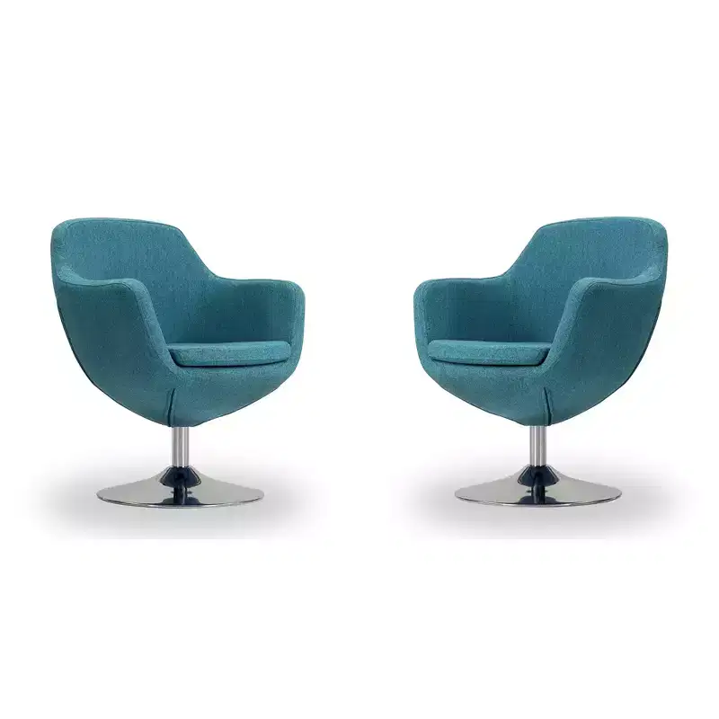 Set of 2 Caisson Faux Leather Swivel Accent Chairs - Manhattan Comfort