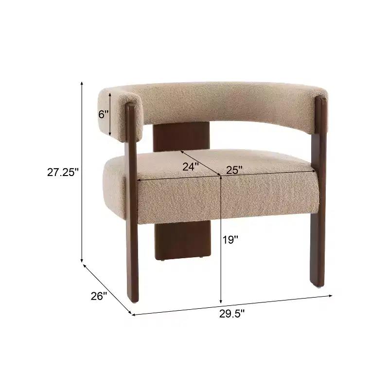 Christopher Knight Home Noah Modern Rubberwood Upholstered Accent Arm Chair