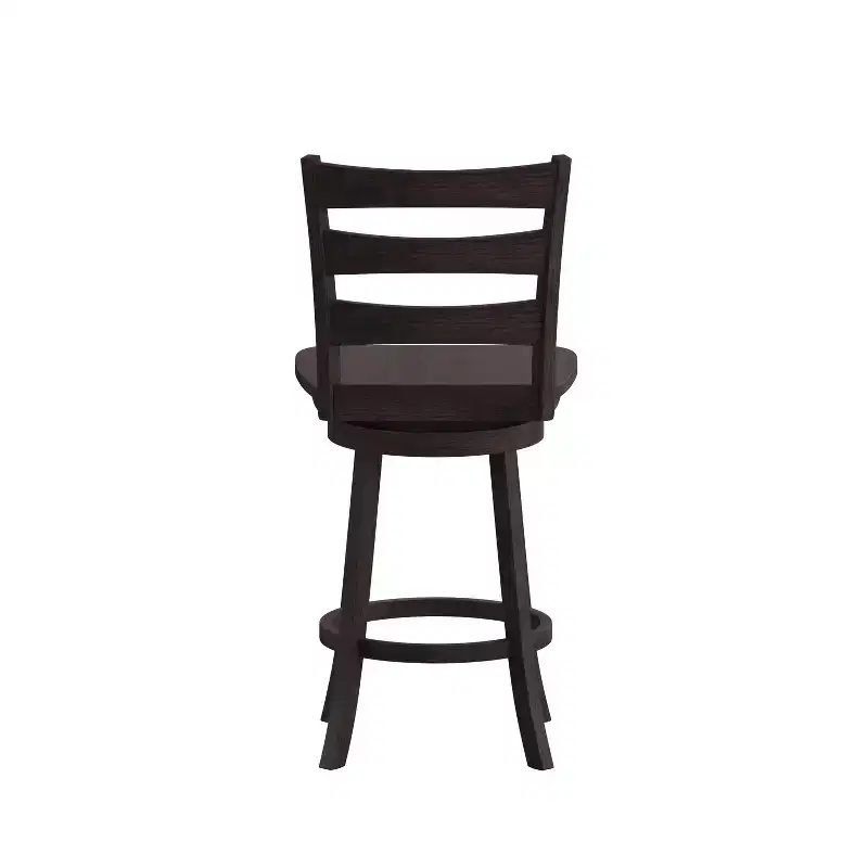 Emma and Oliver Classic Ladderback Counter Height Dining Stool with Wood Seat