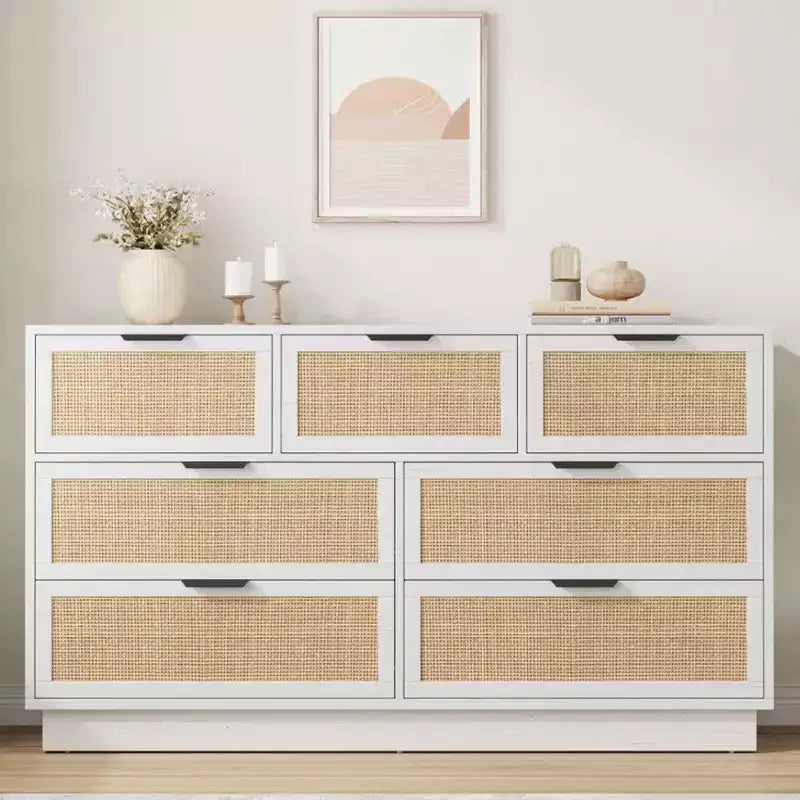 Rattan 7-Drawer Dresser - 55