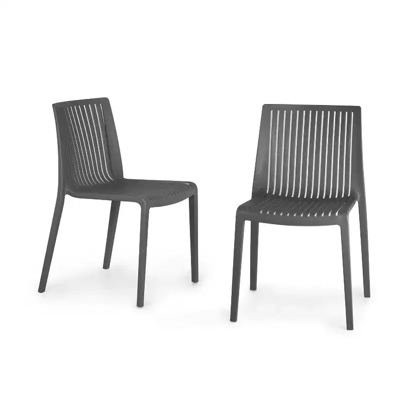 WRGHOME Ravenna Modern Outdoor/Indoor Plastic Resin Stacking Patio Dining Chairs (Set of 2)