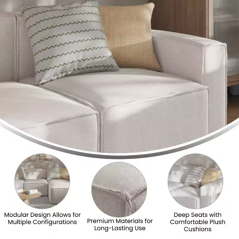 Merrick Lane Modular Right Side Chair with Arm Rest