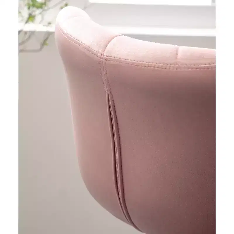 Ellston Upholstered Adjustable Swivel Barstools in Pink, Set of 2