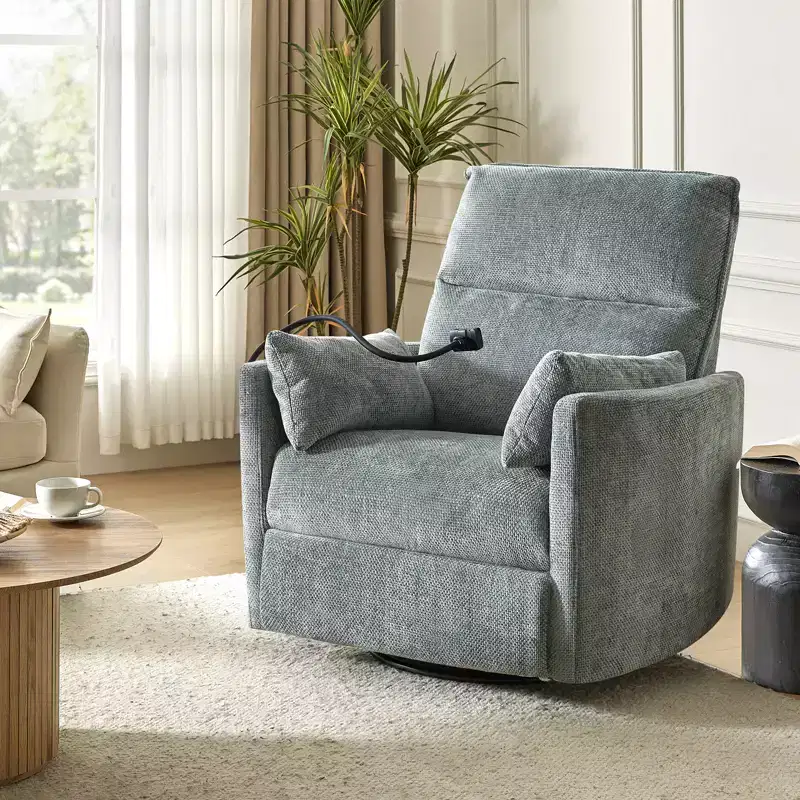 Julius 38 Power Rocking Swivel Nursery Recliner with USB Set of 2 | HULALA HOME