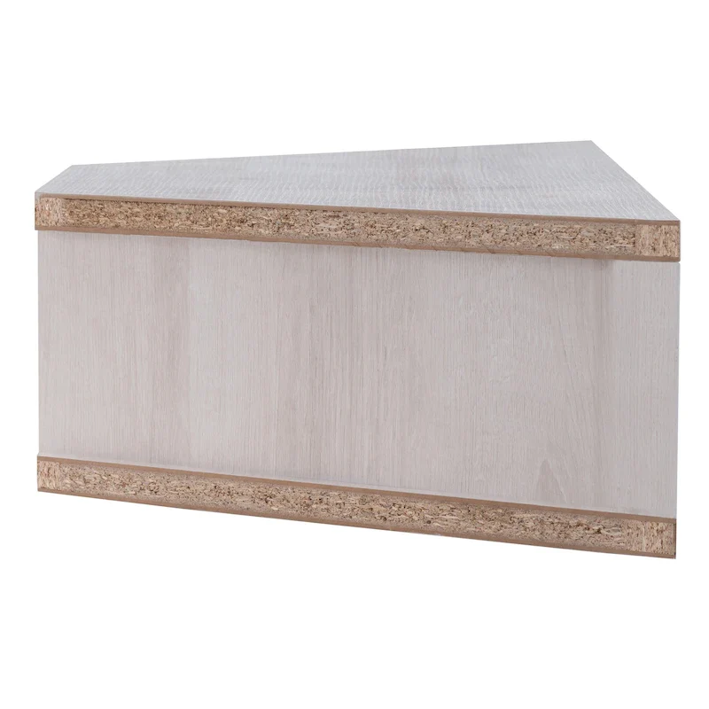 47 Corner Floating TV Stand, 3 Shelves, Transitional Style, Space-Saving Wall Mount