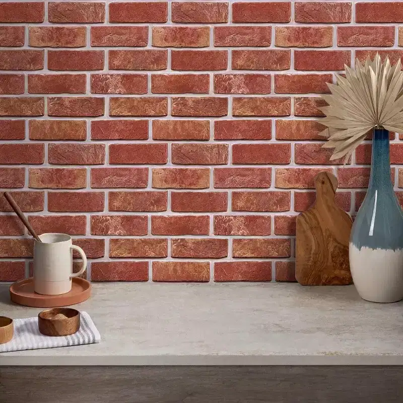 Home Collection 20Pcs 3D Red Brick Peel and Stick Wall Panels 12x12