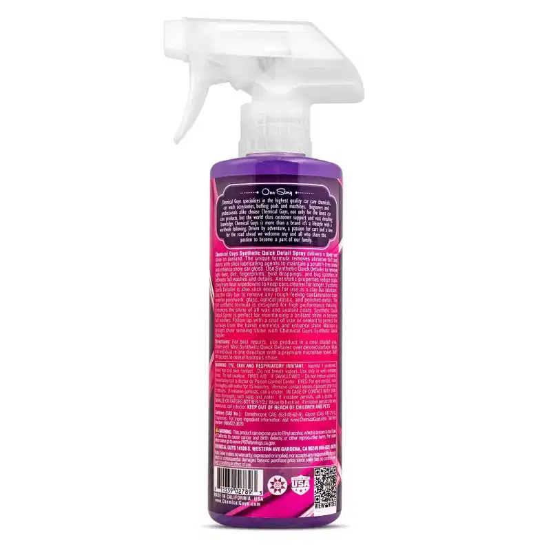 Chemical Guys Extreme Slick Synthetic Quick Detailer: Liquid Car Detailing Spray, Automotive Cleaning Kit, Unscented