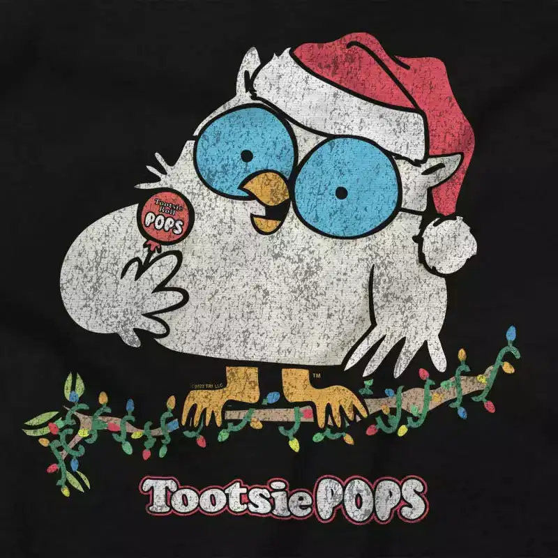 Tootsie Mr. Owl Christmas Santa Graphic T Shirt Men or Women Brisco Brands