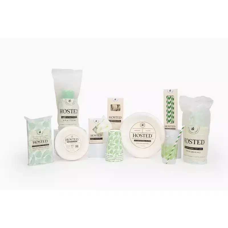Hosted Compostable Printed Cold Cups - 16oz/20ct