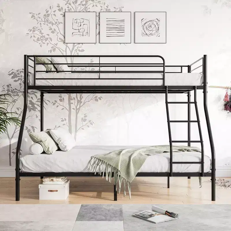 Metal Bunk Bed: Heavy Duty Twin-Over-Full, Easy Assembly, Extra Safe Guardrail