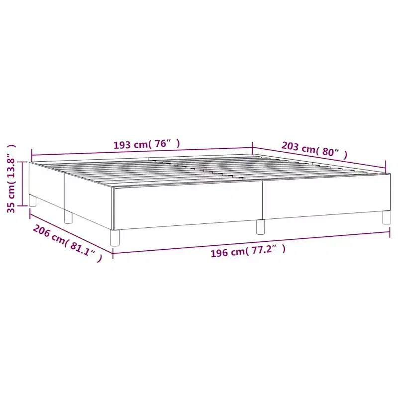 Bed Frame Dark gray Polyester fabric, plywood, engineered wood King