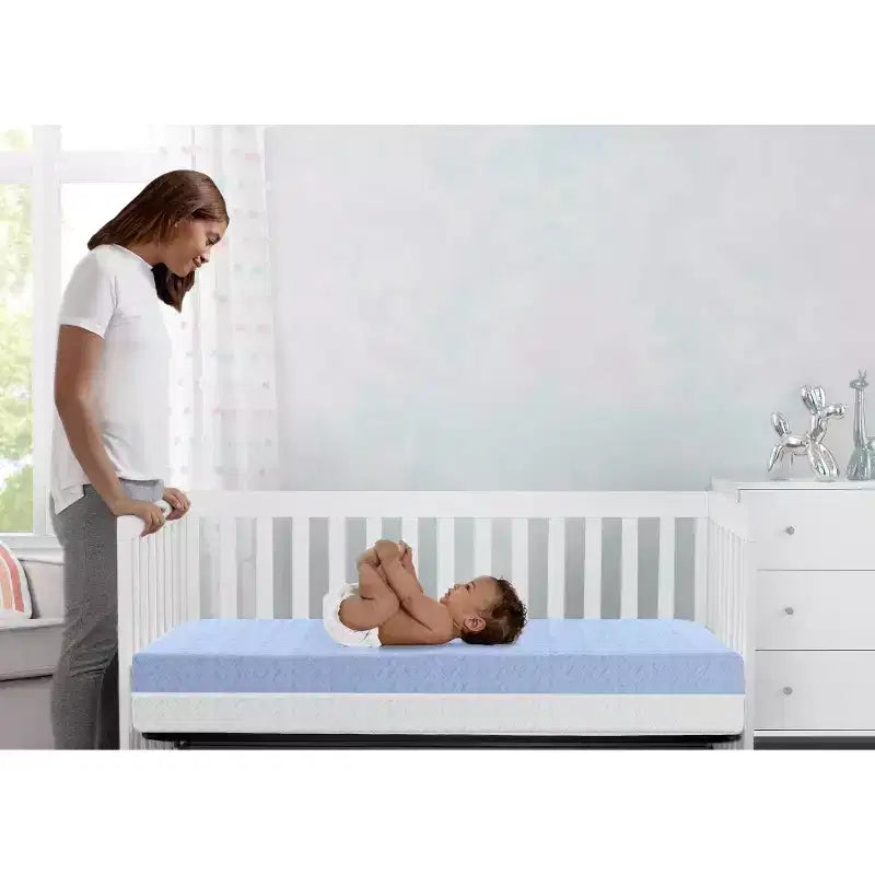 Delta Children Breathe Mattress - Breathable Baby Crib and Toddler Mattress with Cloud Core: 5.5 Inch Thickness, Hypoallergenic, 12 Lbs