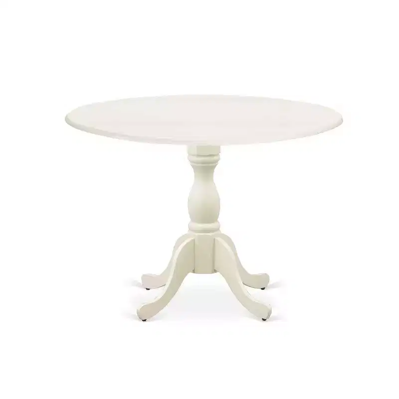 3-Piece Linen White Finish Solid Wood Top - Upholstered Dining Room Set - Seats 4