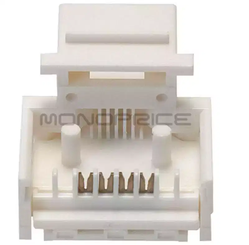 Monoprice RJ11 Toolless 180-Degree Keystone Jack for 22-26AWG Solid Wire, White
