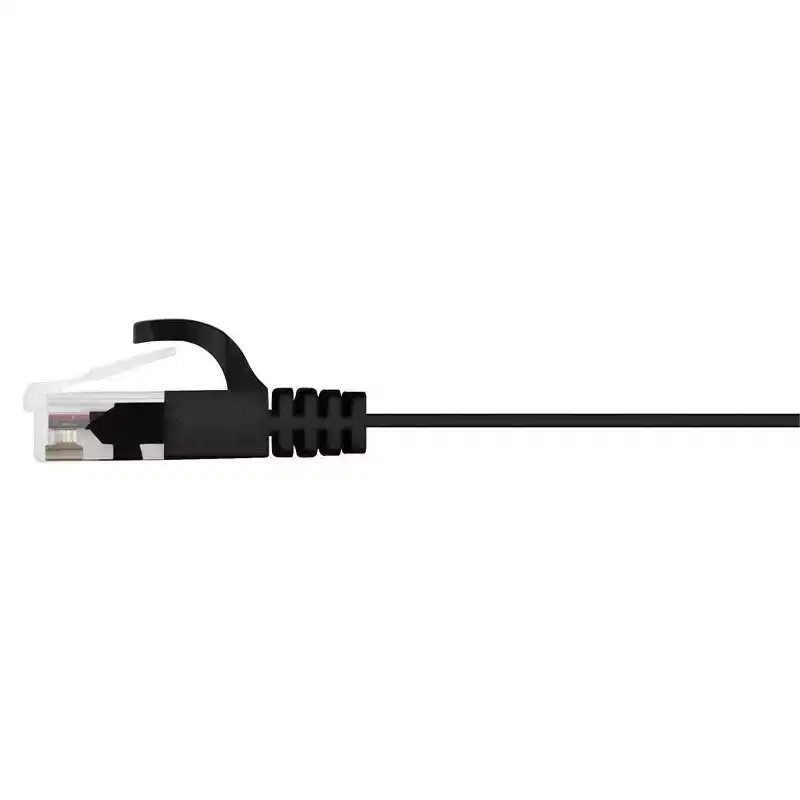 Monoprice Flat Cat6 Ethernet Patch Cable - 1 Feet - Black, Snagless RJ45, Flat, 550MHz, UTP, Pure Bare Copper Wire, 30AWG - Flexboot Series