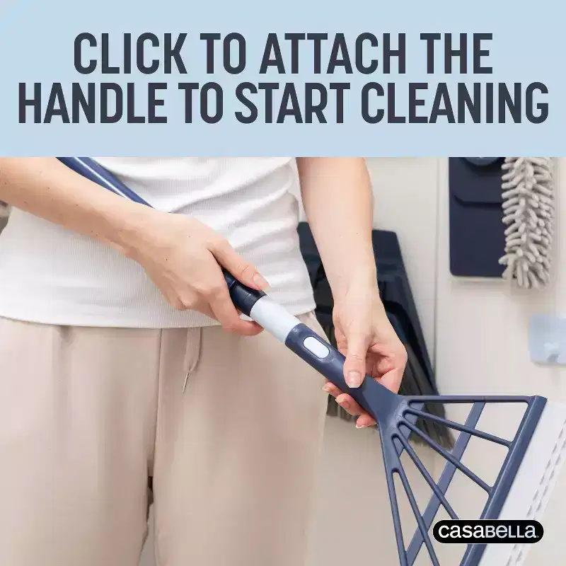 Casabella Click Clean and Organize Squeegee Blade Broom Head and Hook: Windows, Carpet, Mirrors, Multi-Surface