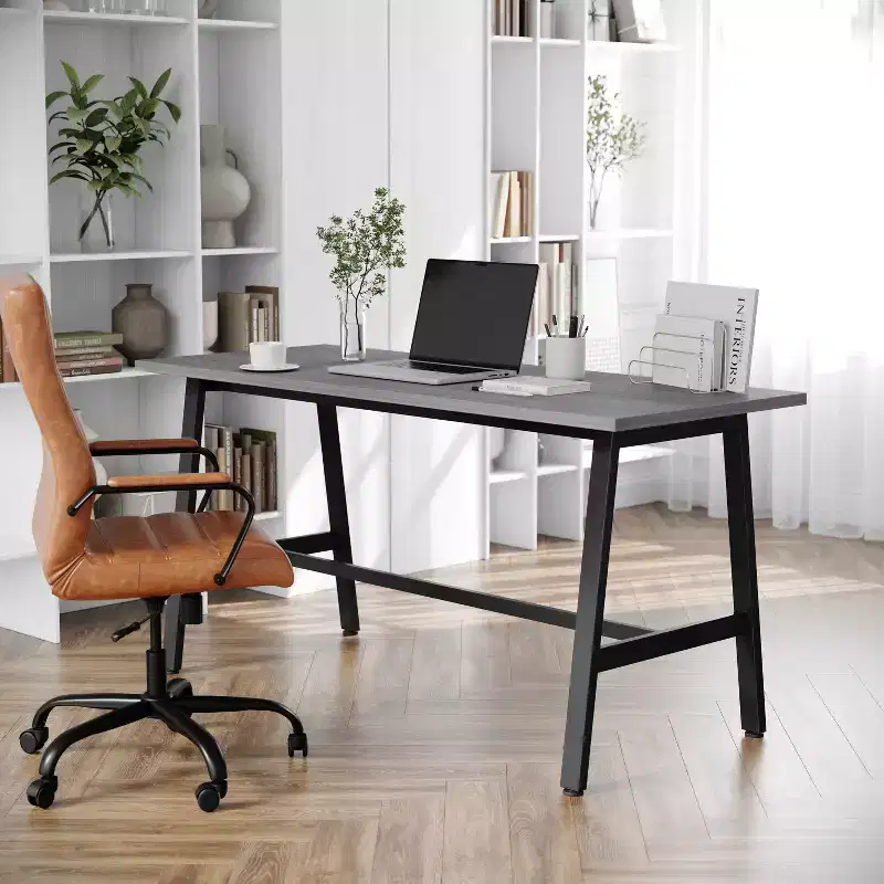 Flash Furniture Redmond Commercial 60x24 Conference Table with 1 Thick Double Sided Laminate Table Top with PVC Edging and Heavy Duty A-Frame Steel Base