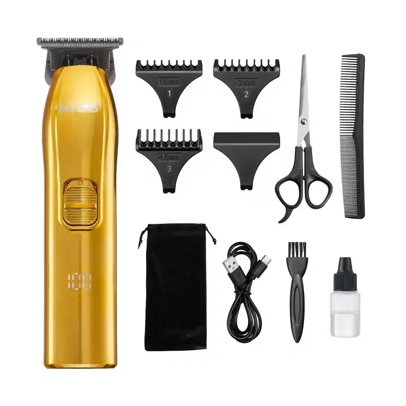 KISS Products Cordless T-Blade Beard & Hair Trimmer: Electric Shaver, Battery Powered, All Hair Types