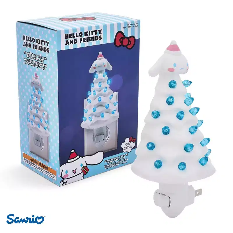 Ukonic Sanrio Cinnamoroll 6-Inch Ceramic Christmas Tree Plug-In Nightlight