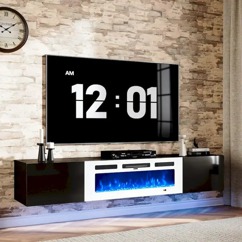 Floating TV Stand with 36 Electric Fireplace