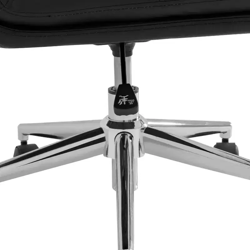 Emma and Oliver Mid-Back Armless Swivel Office Chair with Wheels, Padded Upholstered Back/Seat, Adjustable Height, and Sturdy Frame