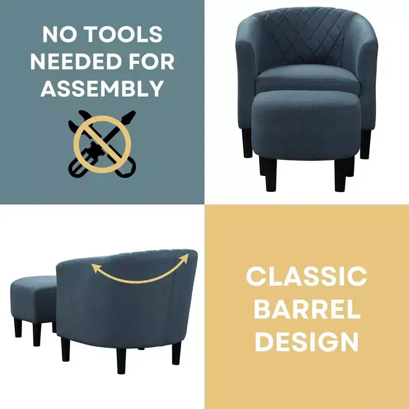Breighton Home Take a Seat Roosevelt Accent Chair with Ottoman