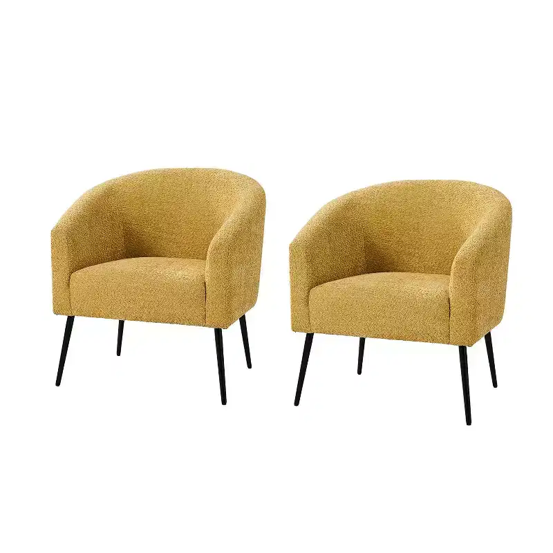 Guy Modern Boucle Armchair Set of 2 with metal leg ART OF LIVING DESIGNS
