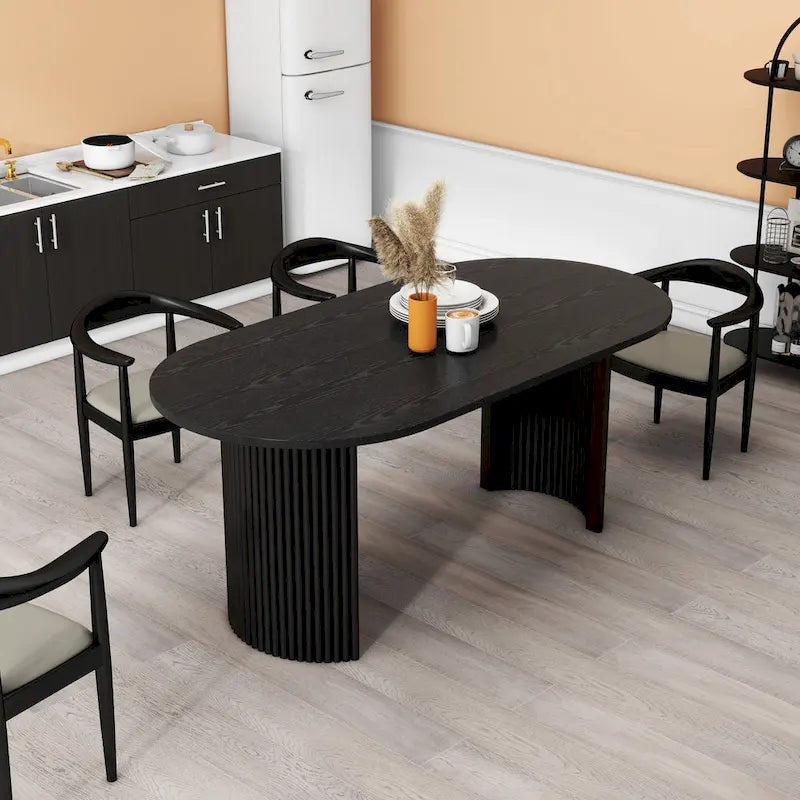 Solid Wood Oval Dining Table