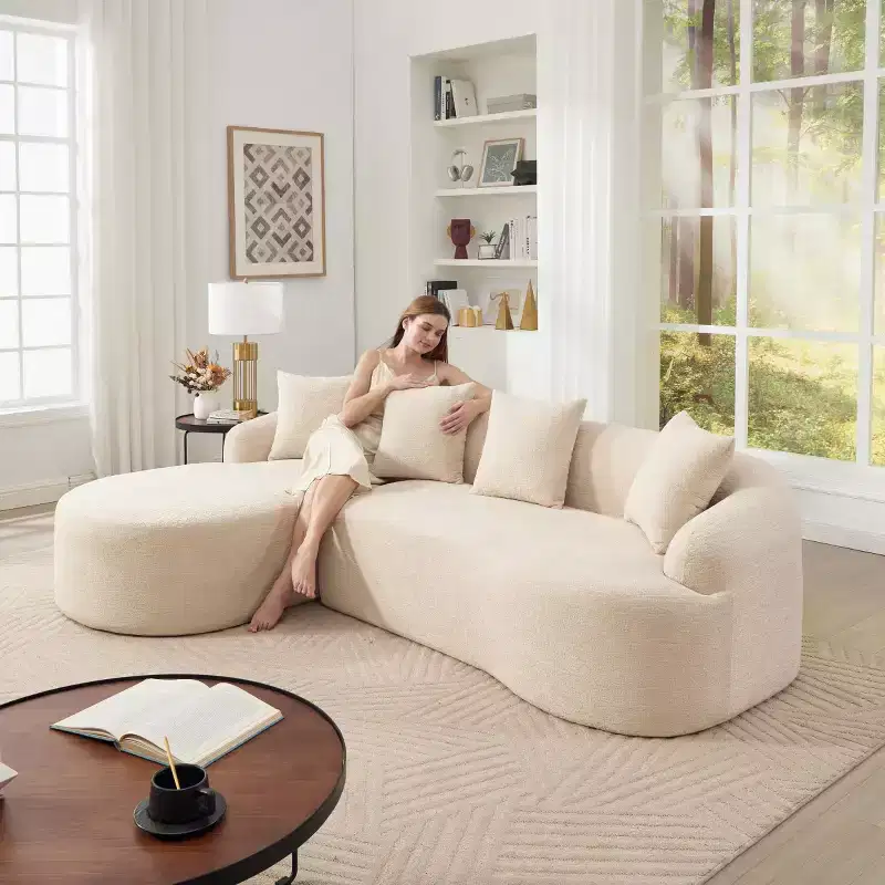 L-Shaped Modular Sectional Sofa with Chaise, Modular Chenille Sofa Couch, Modern Sectional Sofa for Living Room & Bedroom-Panipeachy