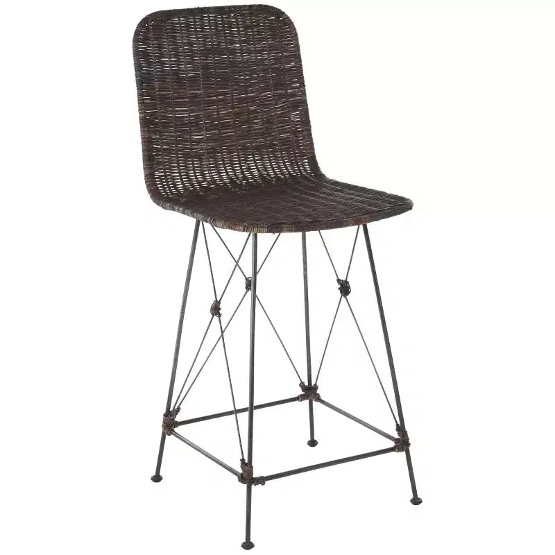 Weaved Rattan Counter Stool Set of 2
