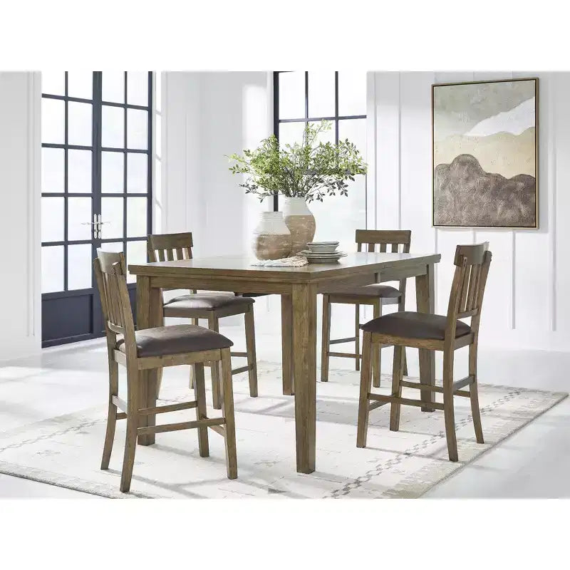 Signature Design by Ashley Vallister Counter Height Upholstered Barstools, Set of 2, Light Brown