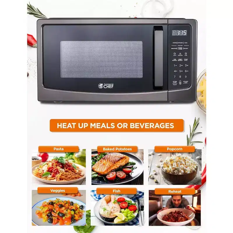 Commercial Chef 1.1 Cu. Ft. Countertop Microwave Oven, CHM11GBS